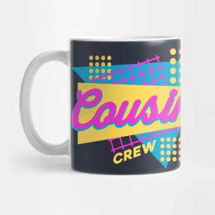 Cousin Family Crew Matching Retro Typography Text Mug